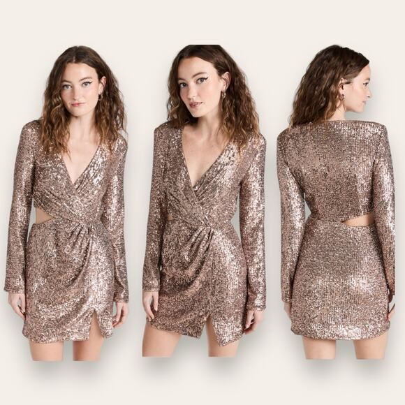 Jonathan Simkhai Conrad Hammered Sequins Blazer Mini Dress Latte 2 Women’s - Picture 1 of 10